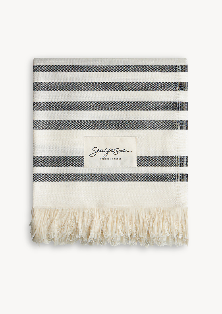 Tinetto-beach-towel-Black (b) Tinetto TENCEL™ Towel - Black - Sea You Soon