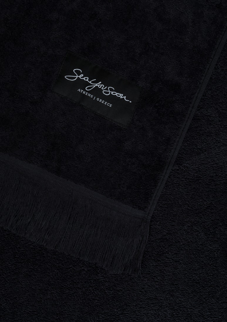 Belle Ile - Black (b) Belle Ile Beach Towel - Black - Sea You Soon