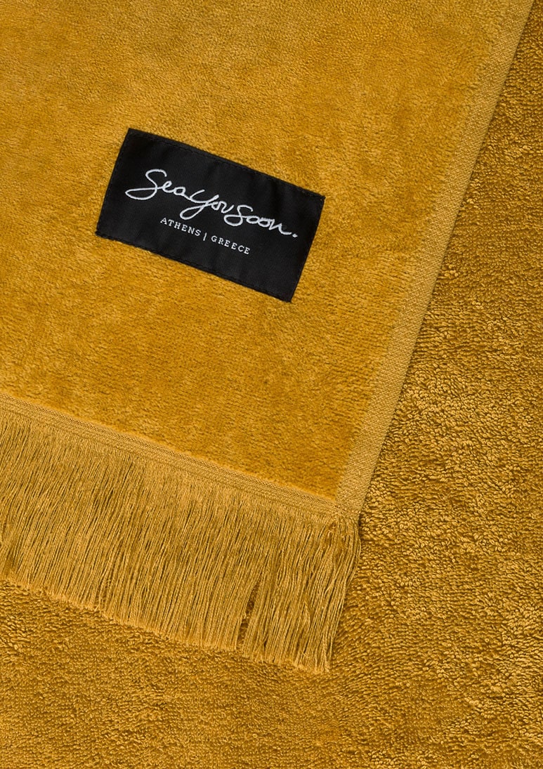 Belle Ile Beach Towel - Mustard - Sea You Soon