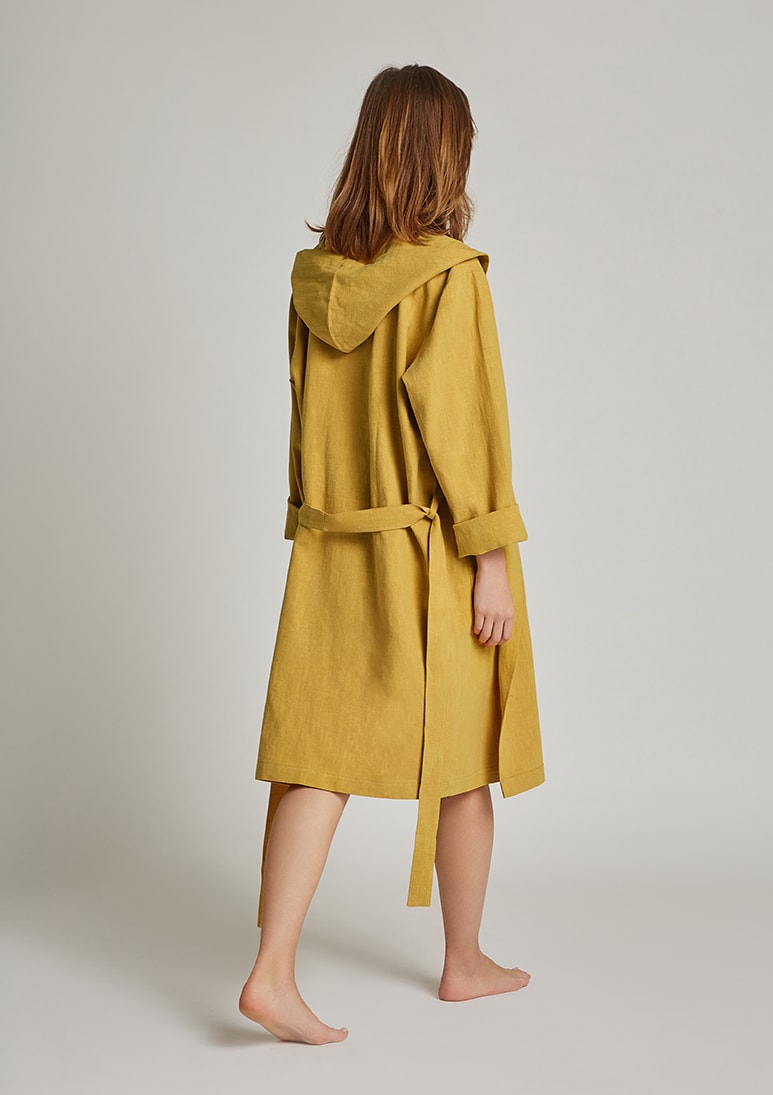 Natura - Mustard (d) Natura Linen Gown - Mustard - Sea You Soon