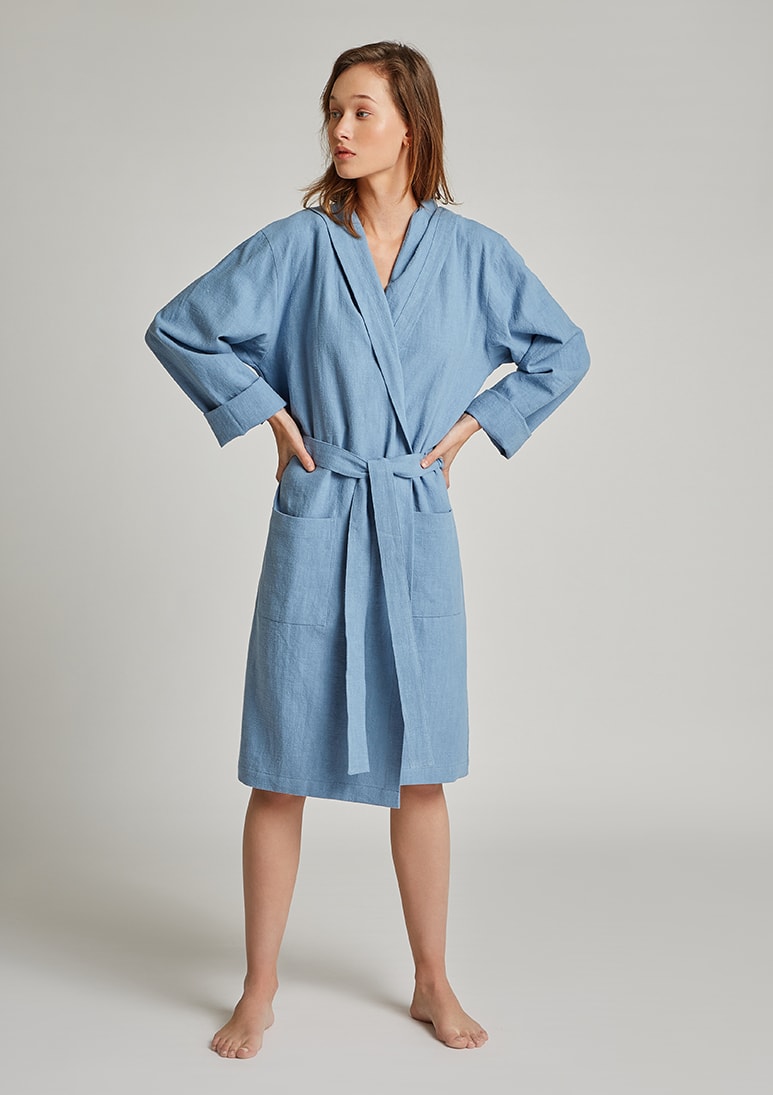 Natura - Sky Blue (c) Natura Linen Gown - Sky Blue - Sea You Soon
