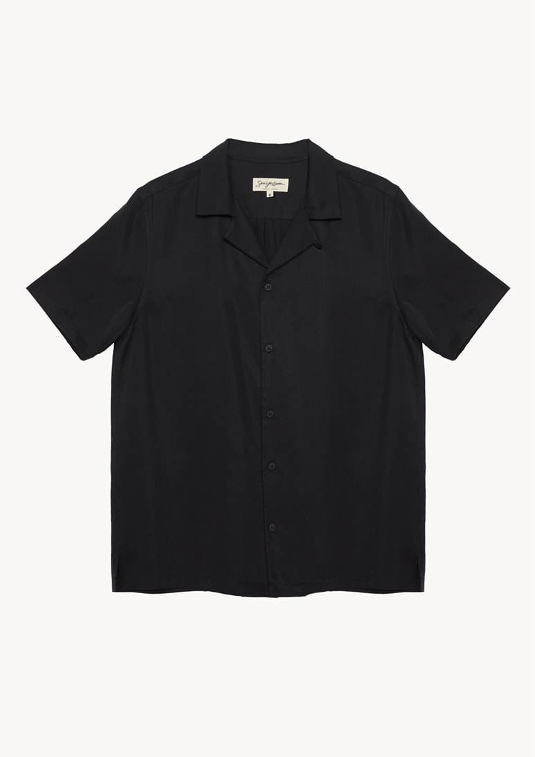 Alma S. Sleeve - Black (a) Alma Tencel Unisex Short Sleeve Shirt - Black - Sea You Soon