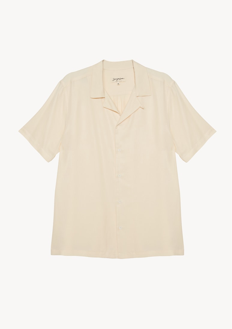Alma S. Sleeve - Cream (a) Alma Tencel Unisex Short Sleeve Shirt - Cream - Sea You Soon