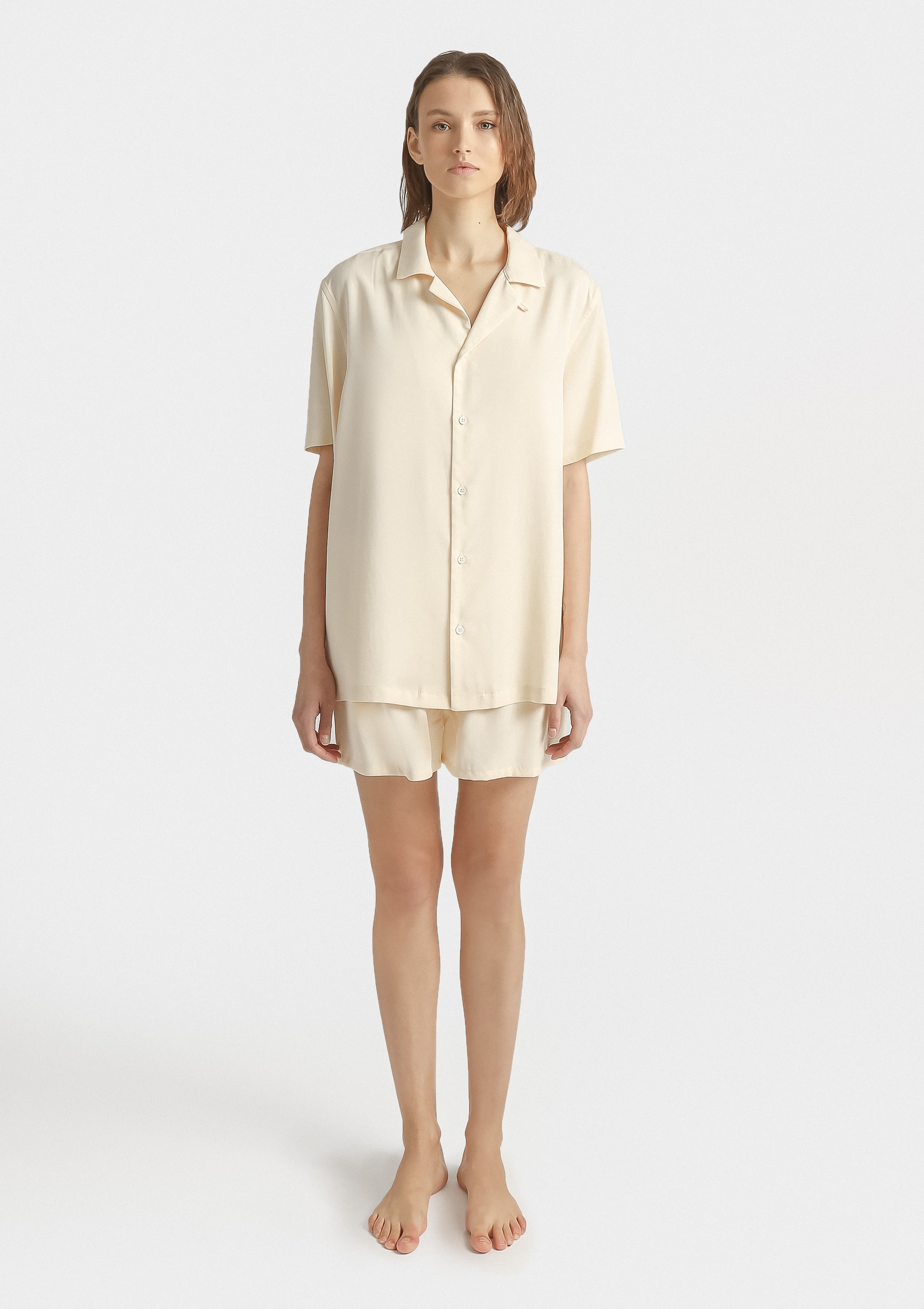 Lady S. Sleeve&Shorts - Cream (a) Alma Tencel Shorts - Cream - Sea You Soon