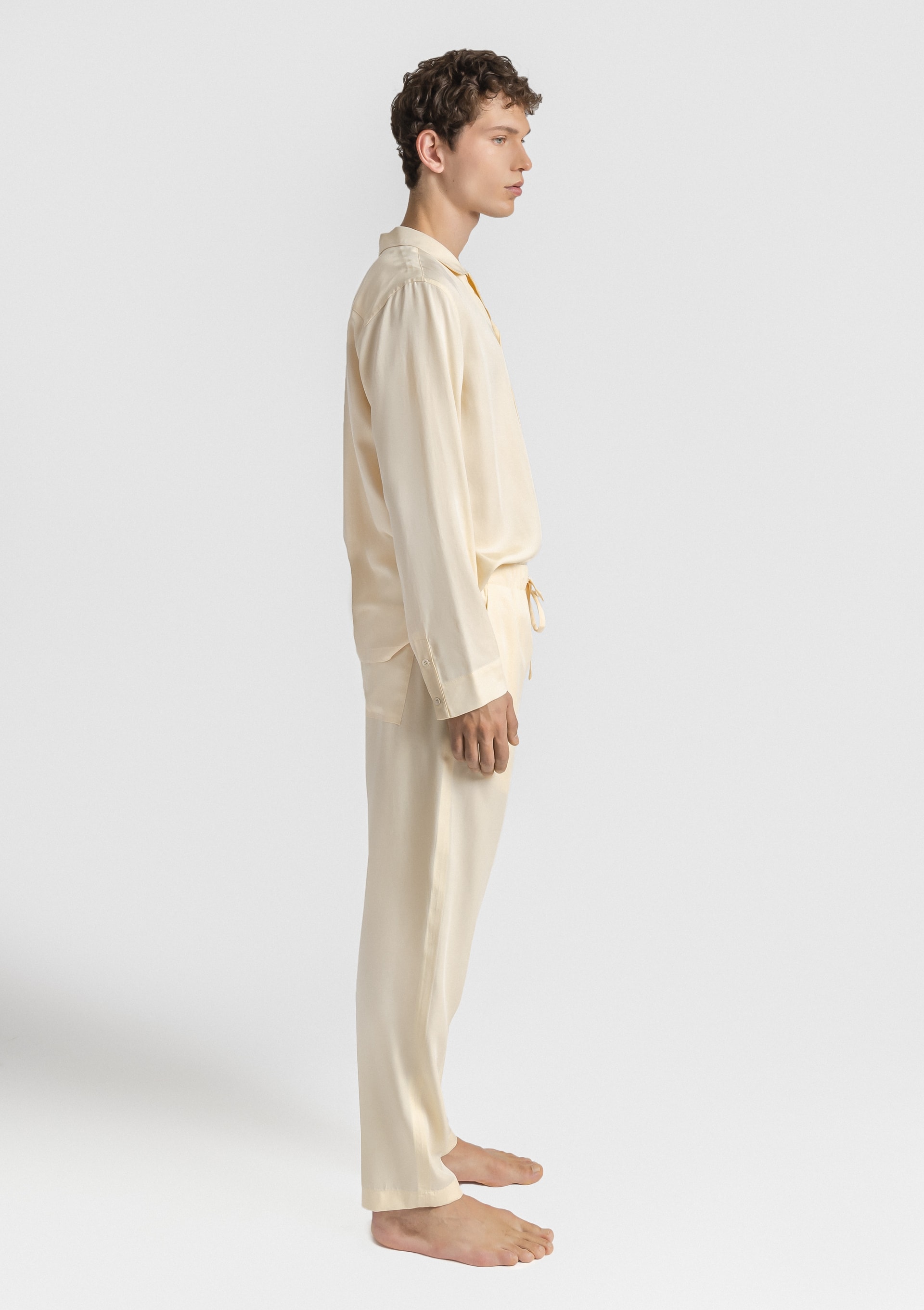 Man L. Sleeve&Trousers - Cream (b) Alma Tencel Unisex Long Sleeve Shirt - Cream - Sea You Soon