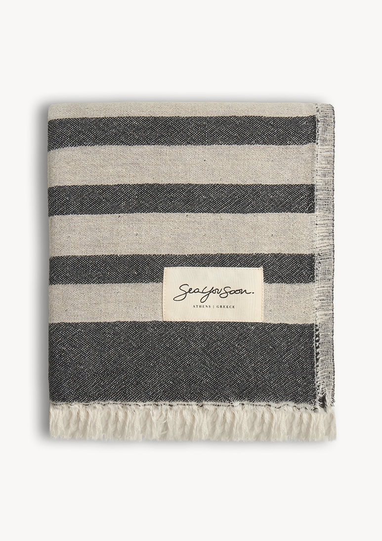 baia-linen-beach-towel-black (b) Baia Linen Towel - Black - Sea You Soon