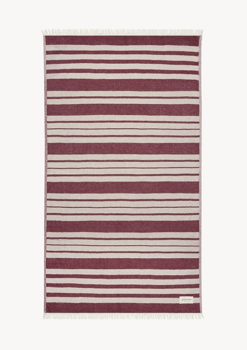 Baia Linen Towel - Burgundy - Sea You Soon