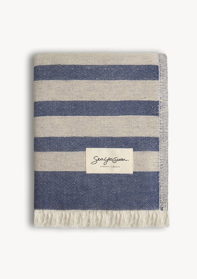 baia-linen-beach-towel-navy-blue (b) Baia Linen Towel - Navy Blue - Sea You Soon