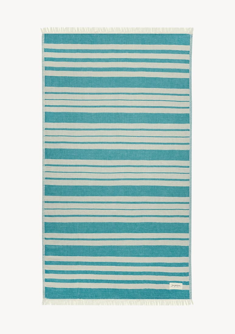 baia-linen-beach-towel-teal (a) Baia Linen Towel - Teal - Sea You Soon