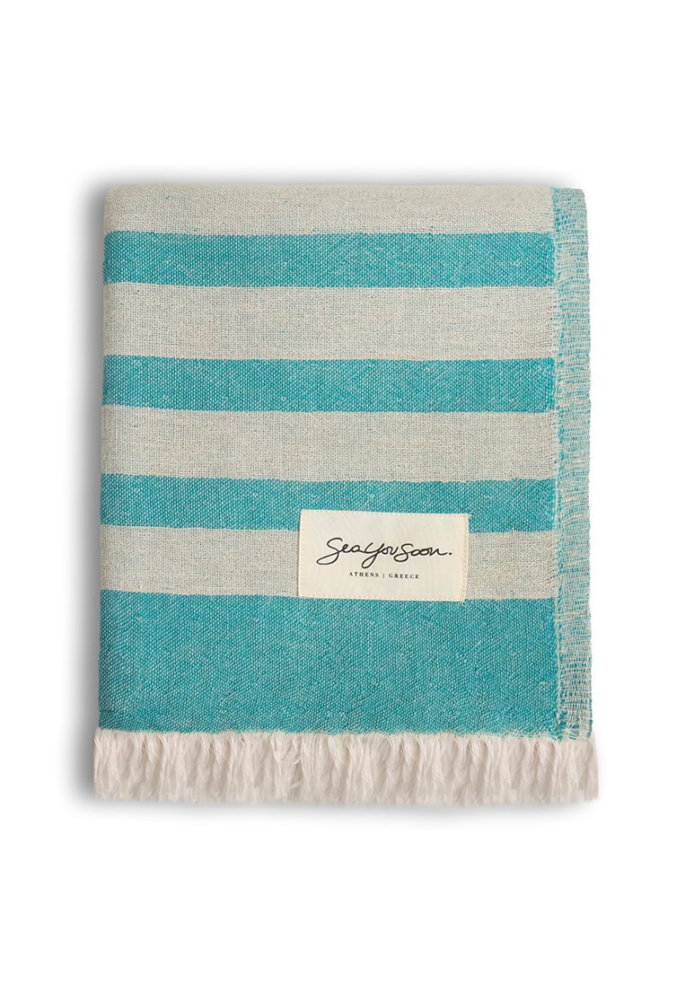 baia-linen-beach-towel-teal (b) Baia Linen Towel - Teal - Sea You Soon