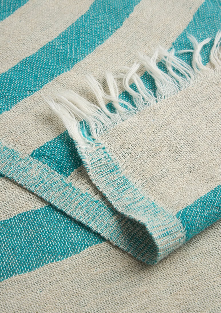 baia-linen-beach-towel-teal (c) Baia Linen Towel - Teal - Sea You Soon