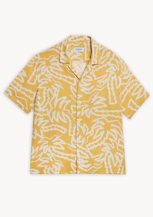 Mallorca Short Sleeve Print Shirt - Mustard - Sea You Soon