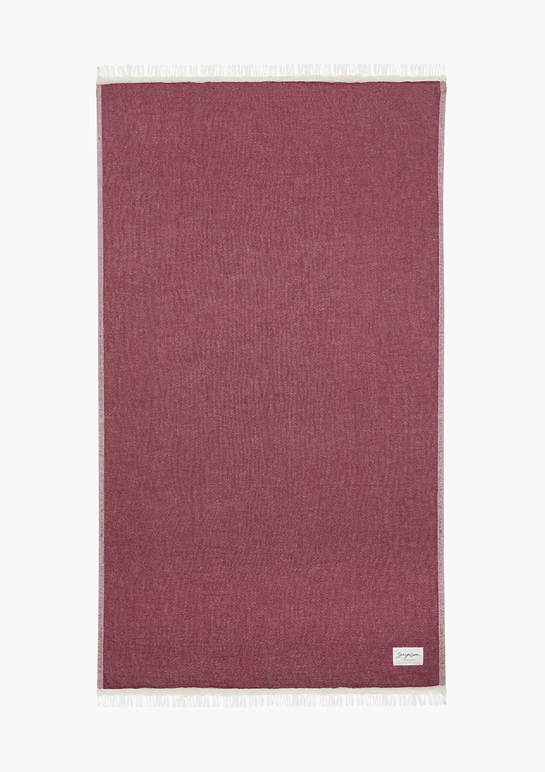 mare-linen-beach-towel-burgundy (a) Mare Linen Towel - Burgundy - Sea You Soon