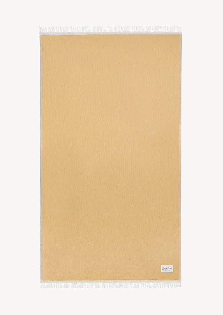 mare-linen-beach-towel-mustard (a) Mare Linen Towel - Mustard - Sea You Soon
