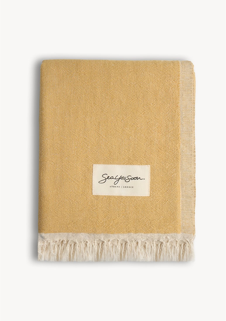 mare-linen-beach-towel-mustard (b) Mare Linen Towel - Mustard - Sea You Soon