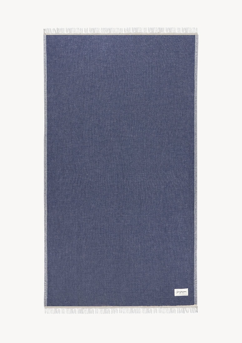 mare-linen-beach-towel-navy-blue (a) Mare Linen Towel - Navy Blue - Sea You Soon