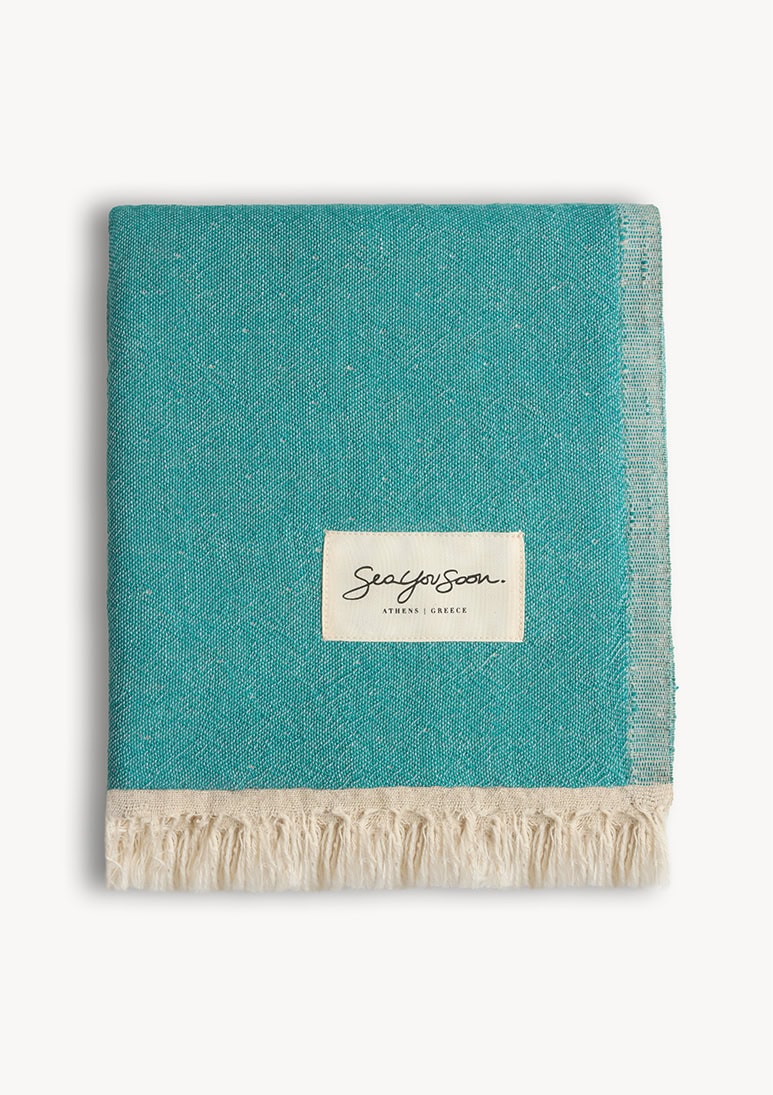 mare-linen-beach-towel-teal (b) Mare Linen Towel - Teal - Sea You Soon