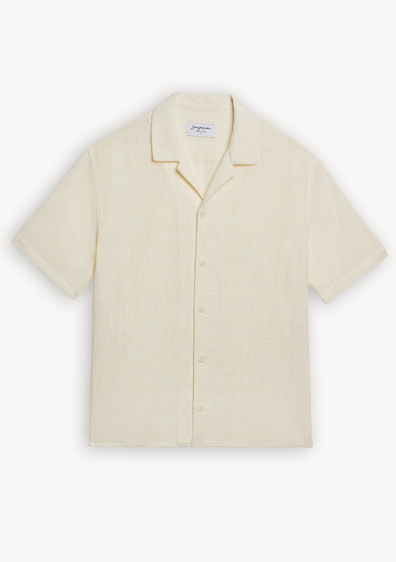 sanona-shirt-offwhite (a) Sanona Short Sleeve Cotton Shirt - Off White - Sea You Soon