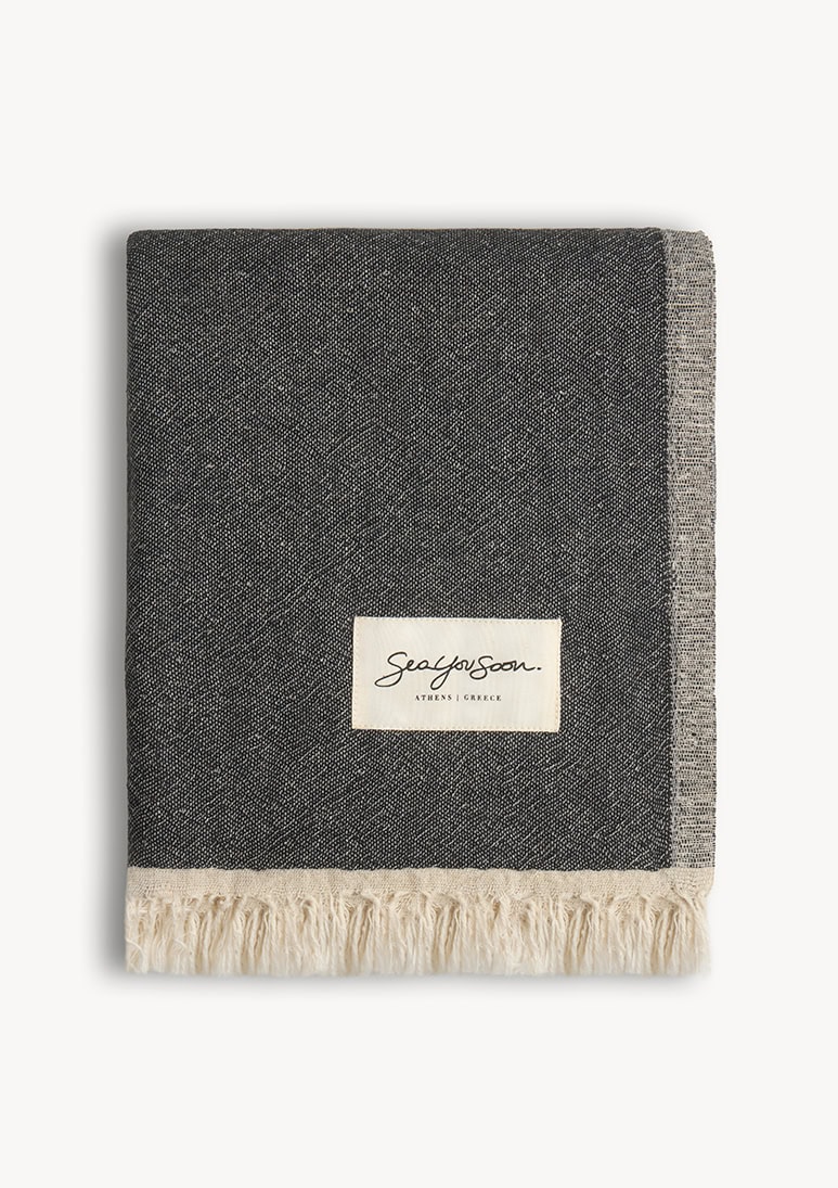 mare-linen-beach-towel-black (b) Mare Linen Towel - Black - Sea You Soon