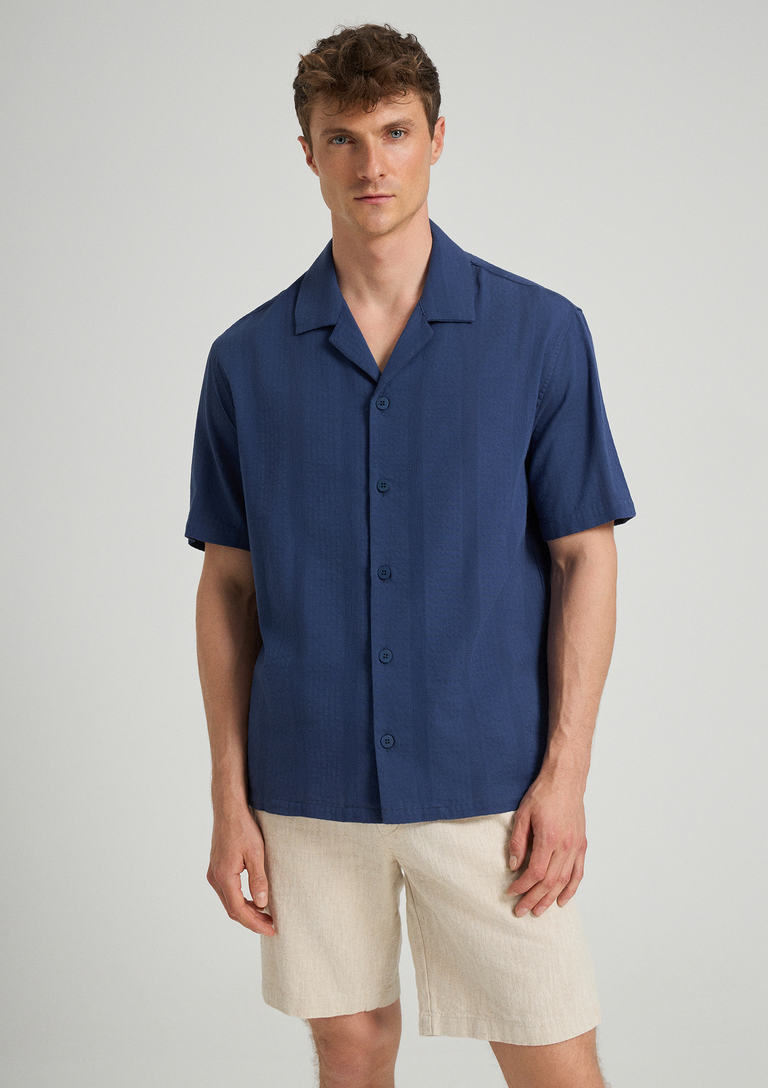 Caronis Resort Cotton Shirt - Eclipse Blue - Sea You Soon