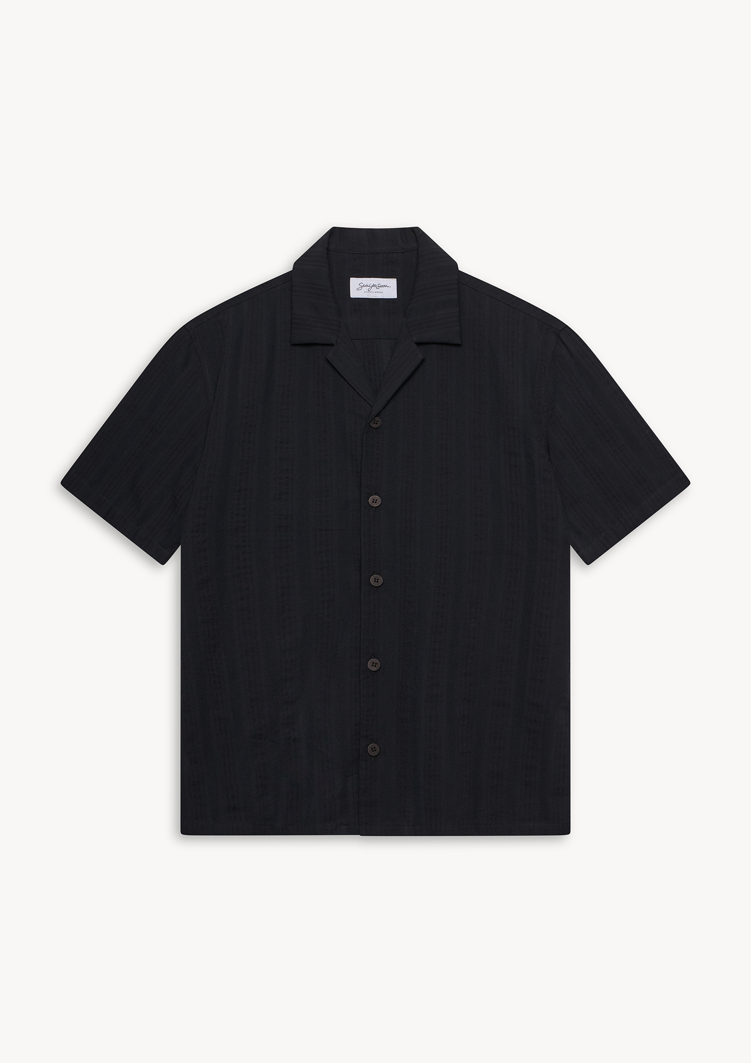 delos-shirt-black (a) Delos Resort Cotton Shirt - Black - Sea You Soon