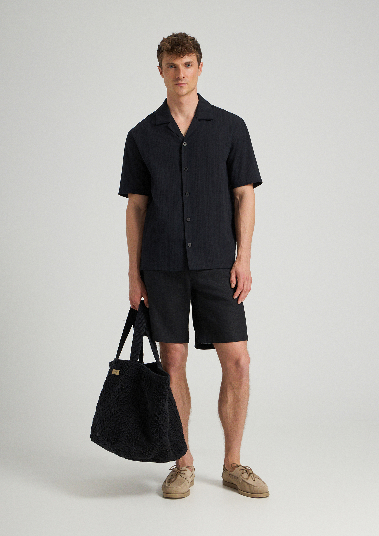 Evoto Delos Resort Cotton Shirt - Black - Sea You Soon