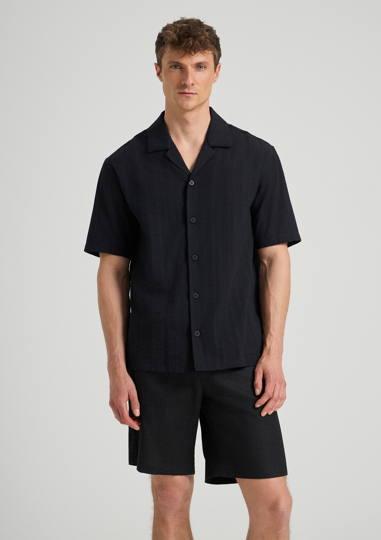 Evoto Delos Resort Cotton Shirt - Black - Sea You Soon