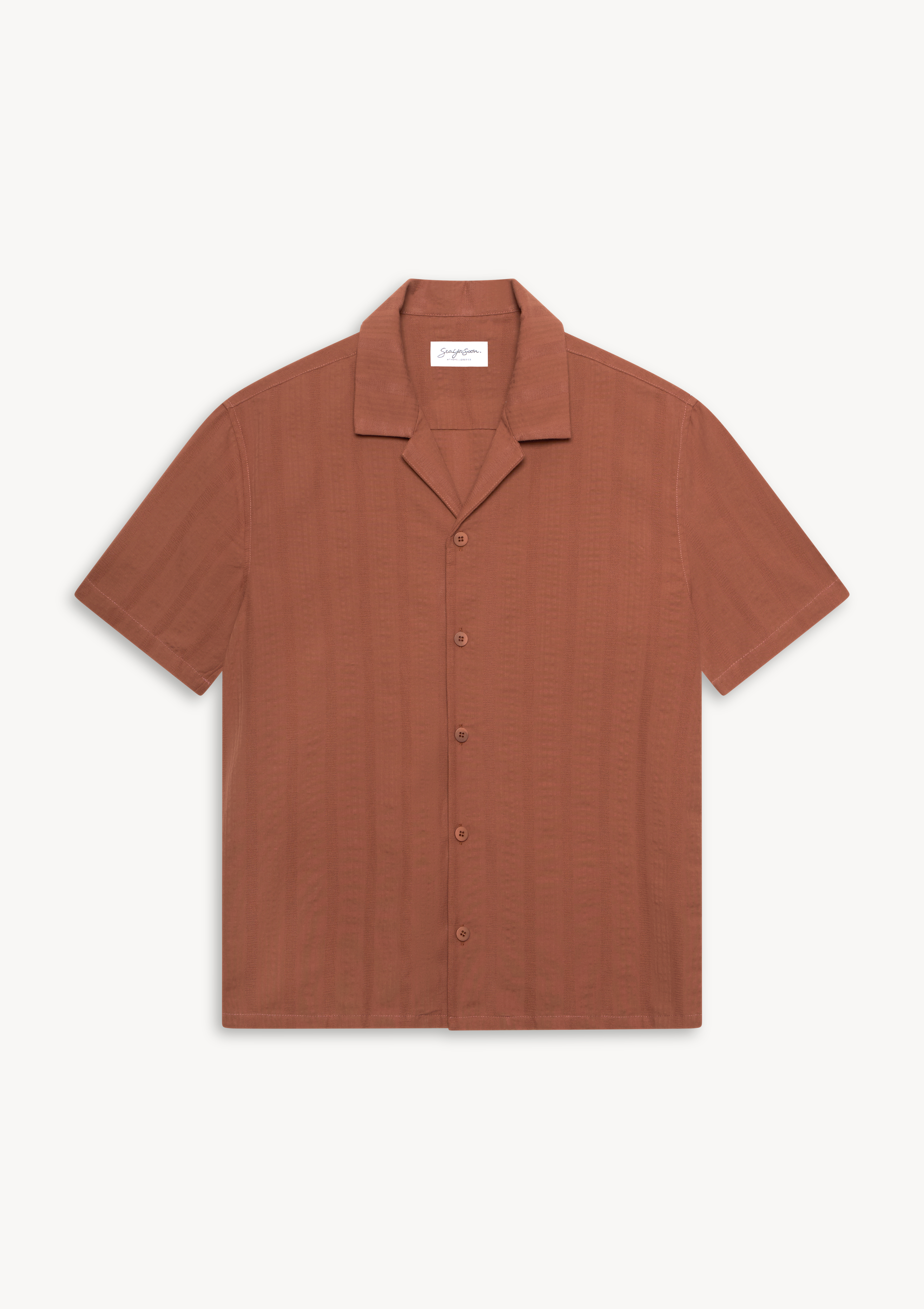 delos-shirt-burnt-umber (a) Delos Resort Cotton Shirt - Burnt Umber - Sea You Soon
