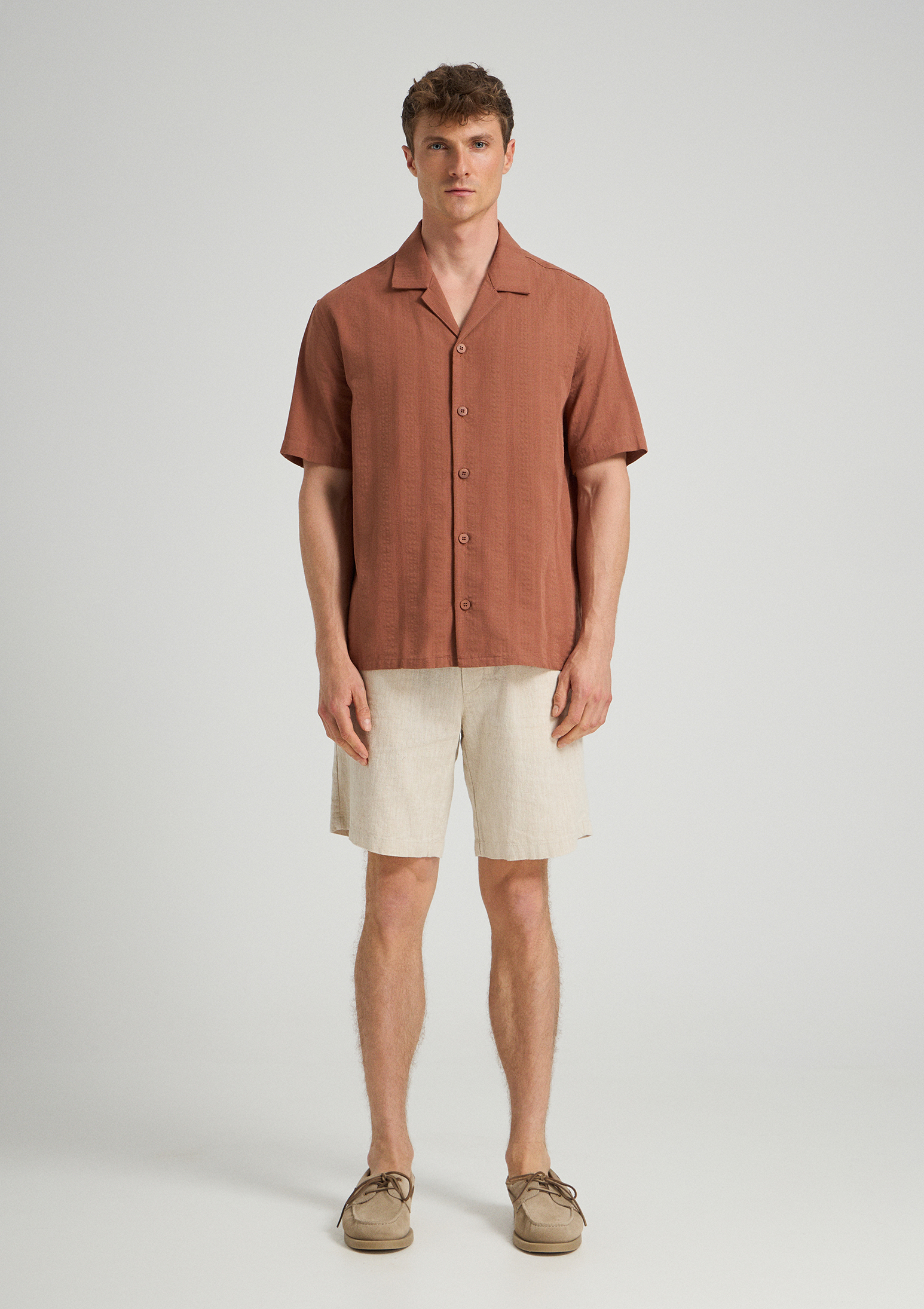 Evoto Delos Resort Cotton Shirt - Burnt Umber - Sea You Soon