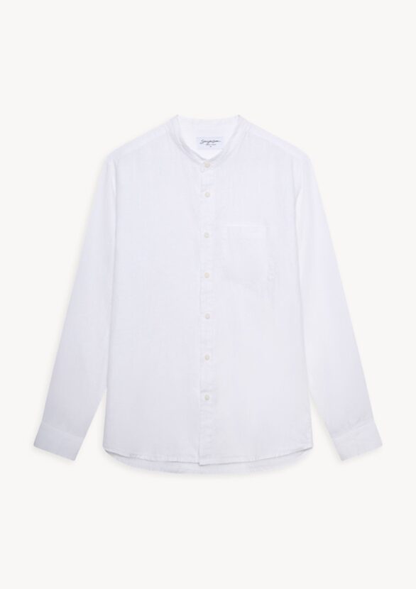 Frenzo Regular Fit Mao Shirt White