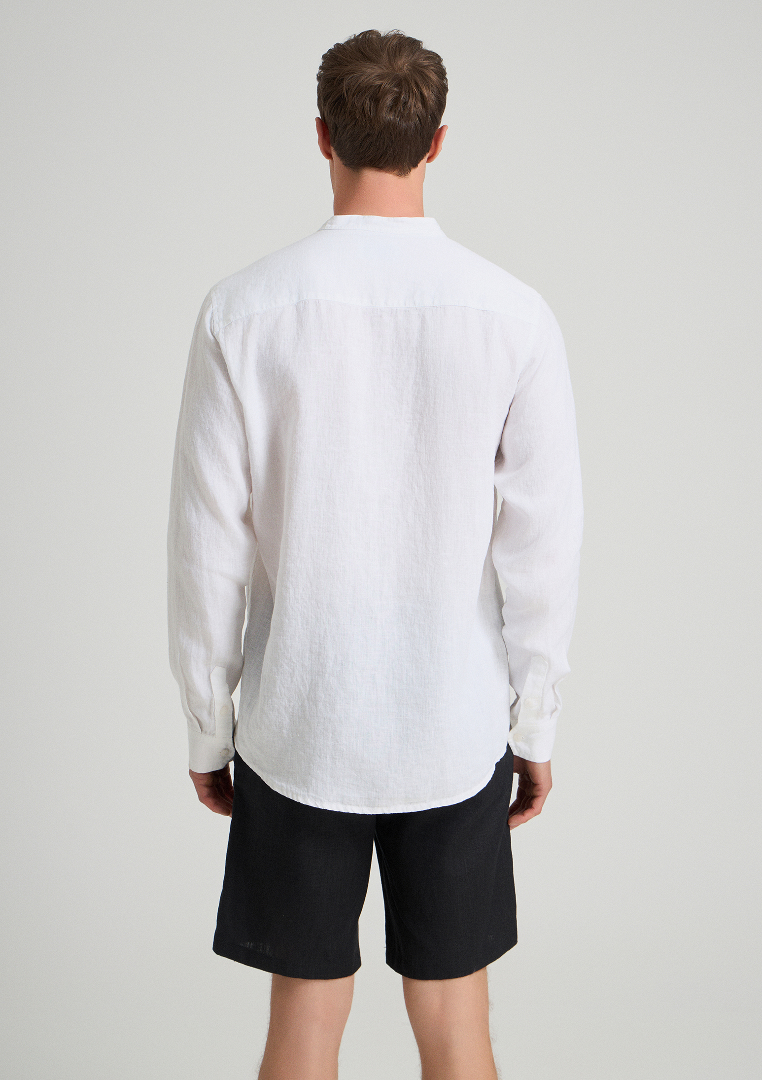Evoto Frenzo Regular Fit Mao Shirt White - Sea You Soon