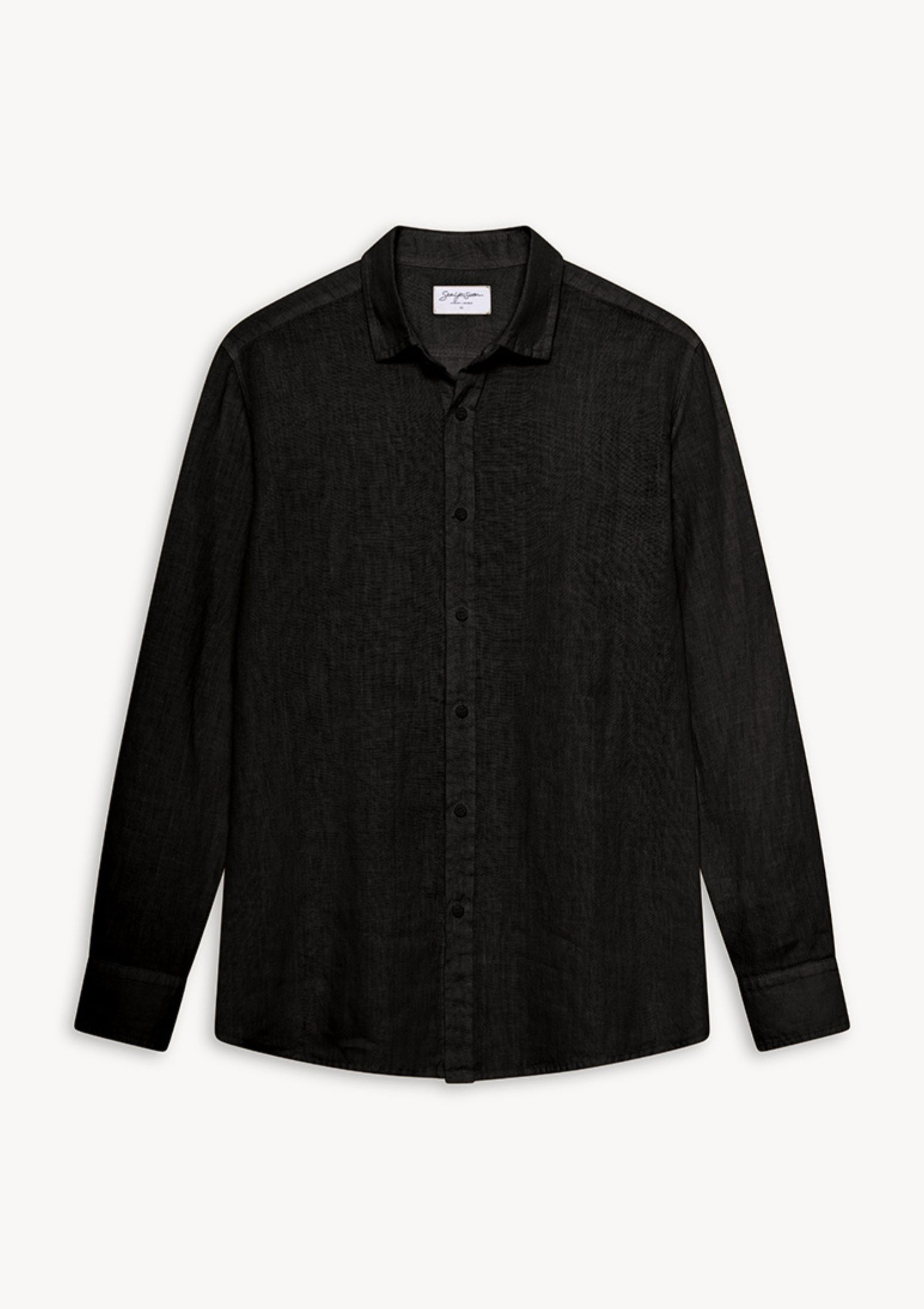 valano-linen-shirt-black (a) Valano Regular Fit Linen Shirt Black - Sea You Soon