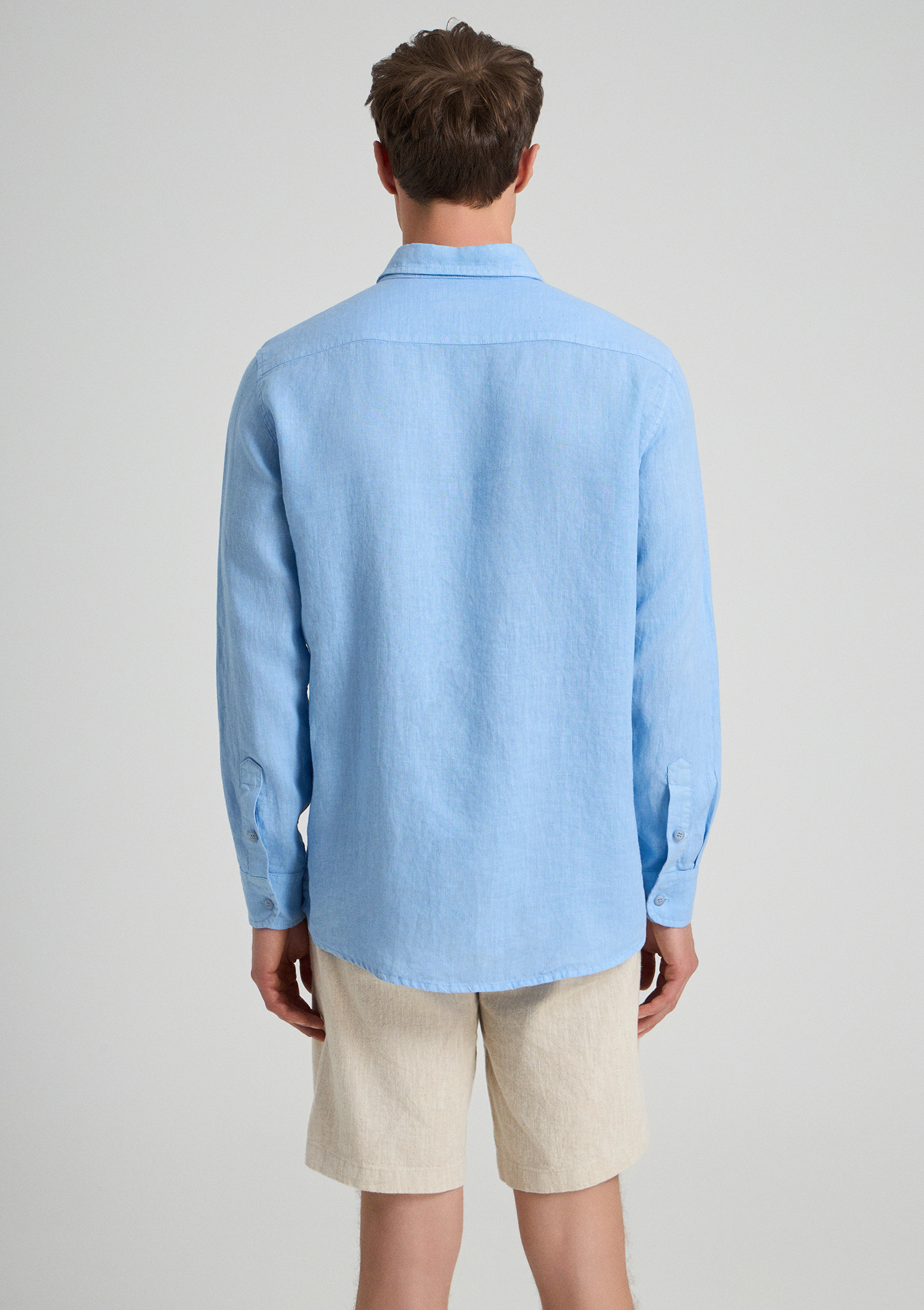 Evoto Valano Regular Fit Linen Shirt Blue Lagoon - Sea You Soon