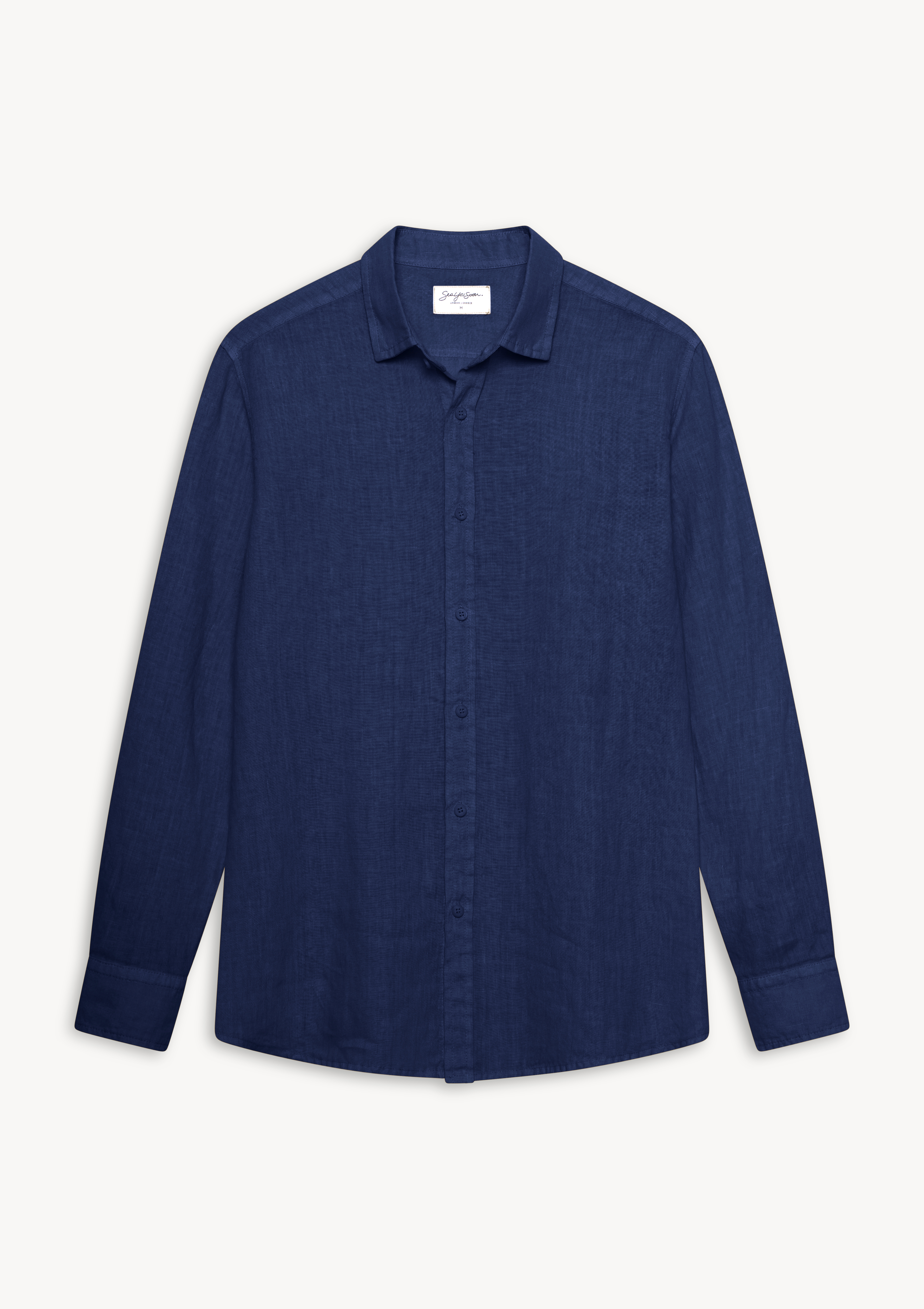 valano-linen-shirt-eclipse-blue (a) Valano Regular Fit Linen Shirt Eclipse Blue - Sea You Soon