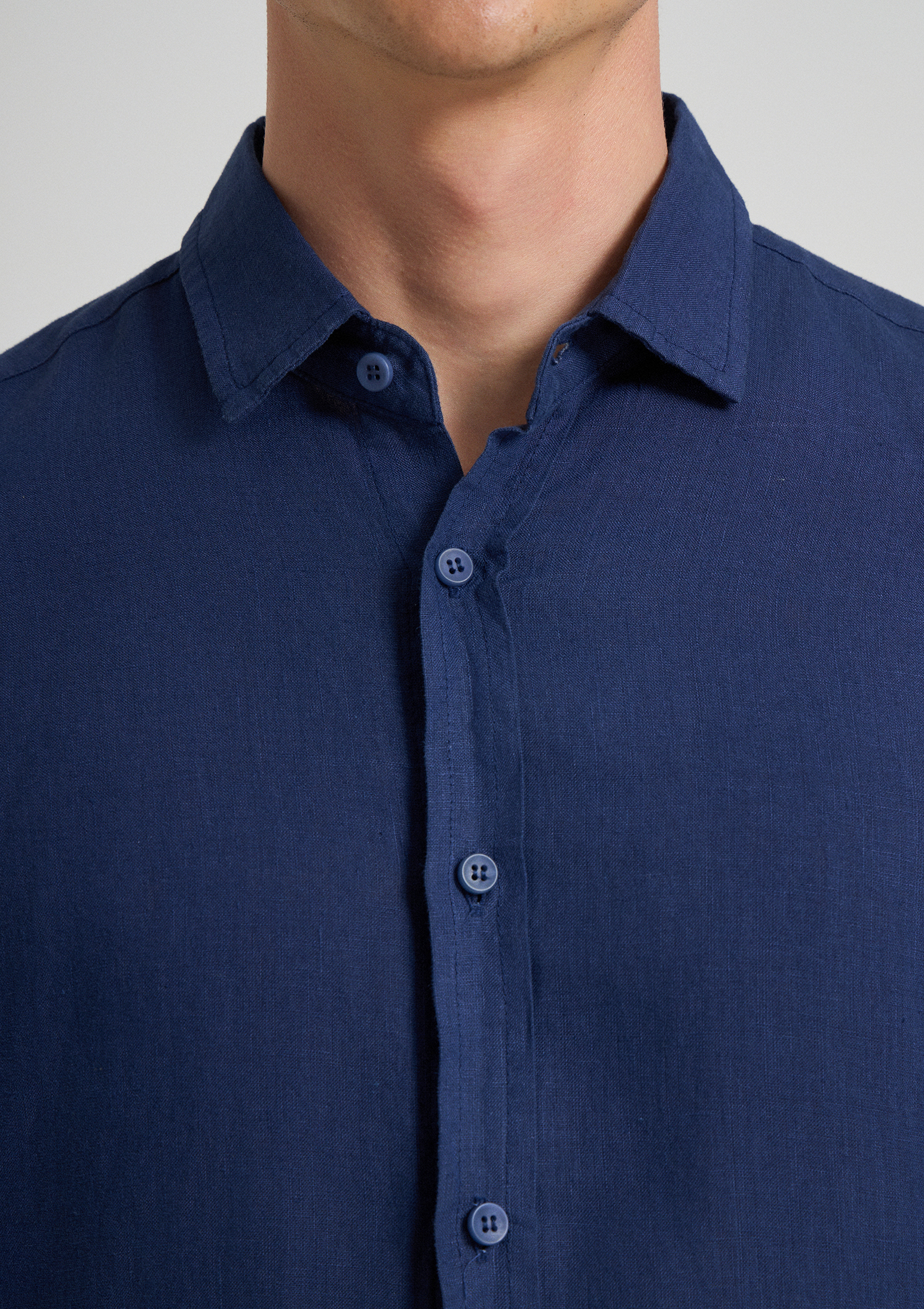 Evoto Valano Regular Fit Linen Shirt Eclipse Blue - Sea You Soon