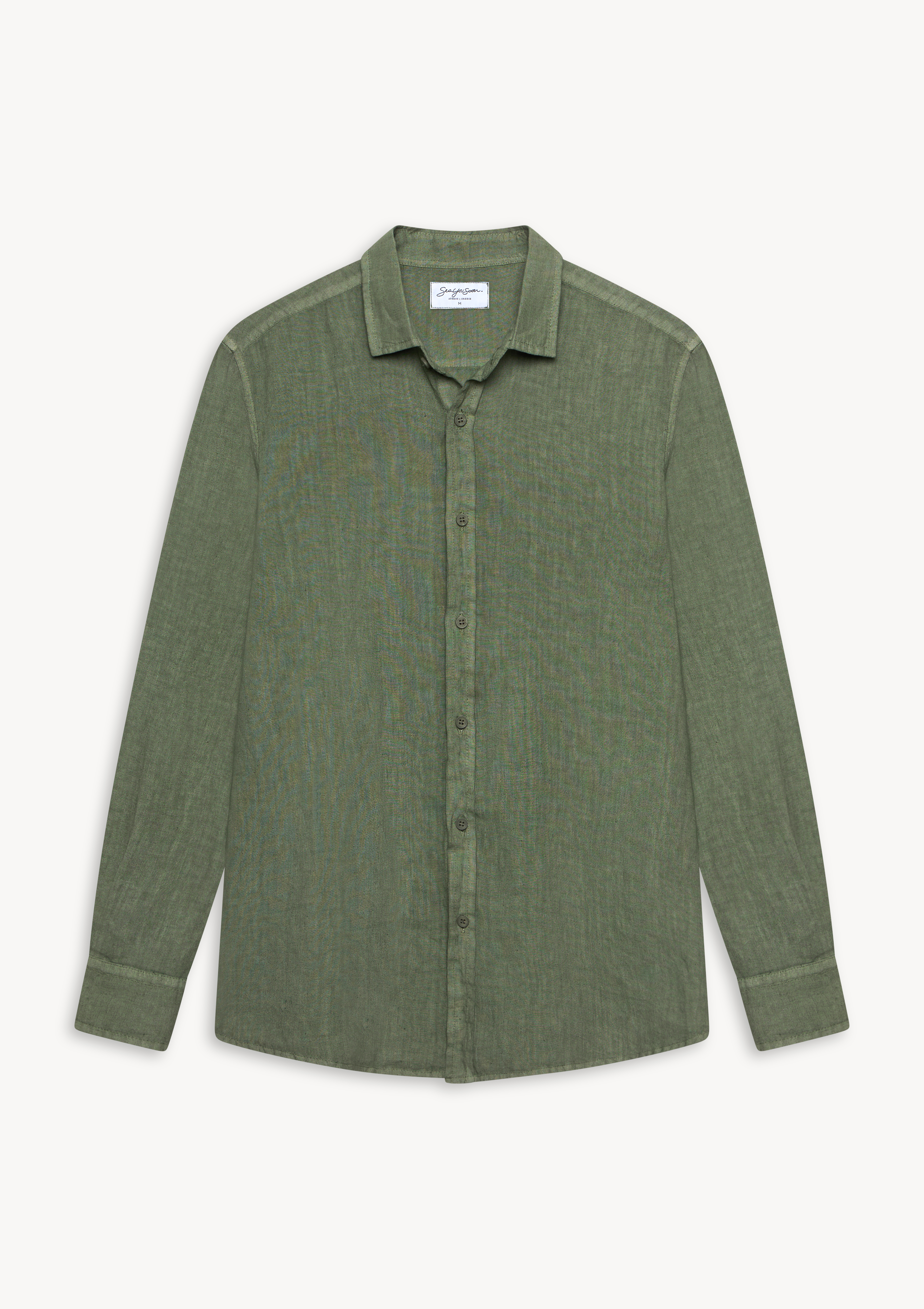 valano-linen-shirt-olivine (a) Valano Regular Fit Linen Shirt Olivine - Sea You Soon