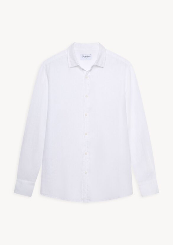 Valano Regular Fit Linen Shirt White