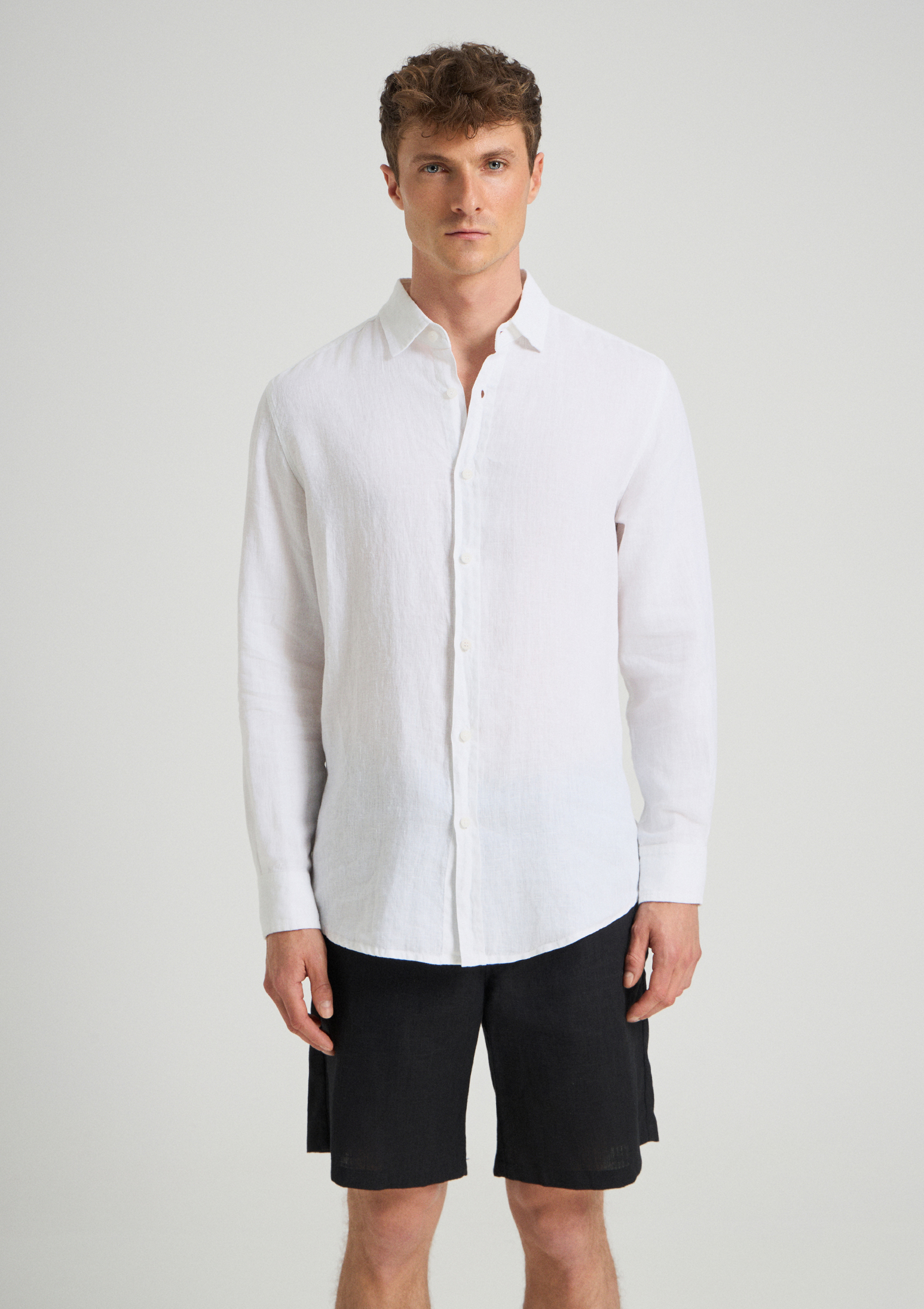 Evoto Valano Regular Fit Linen Shirt White - Sea You Soon