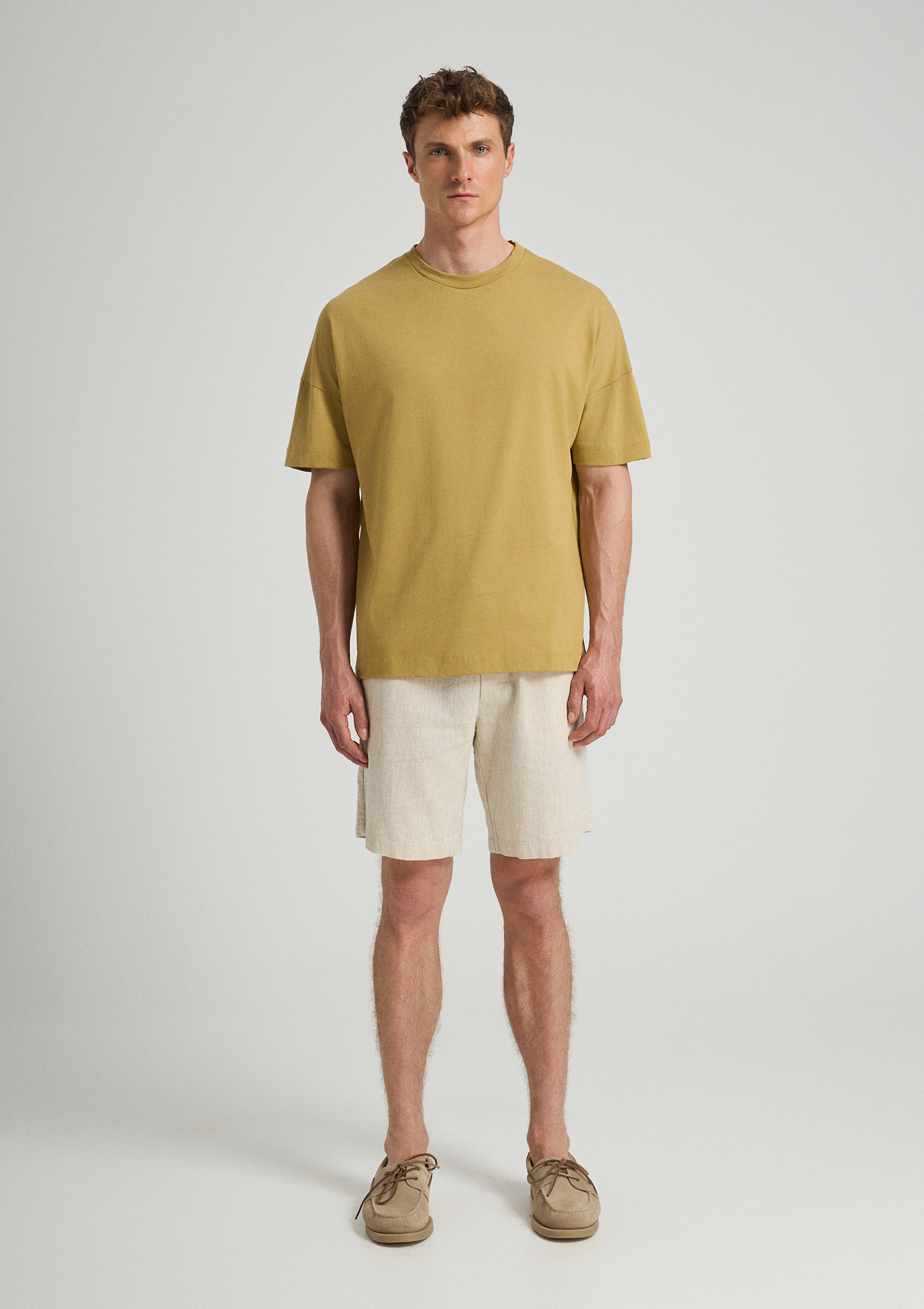 Evoto Viello Relaxed Cotton T-Shirt Forest Taupe - Sea You Soon