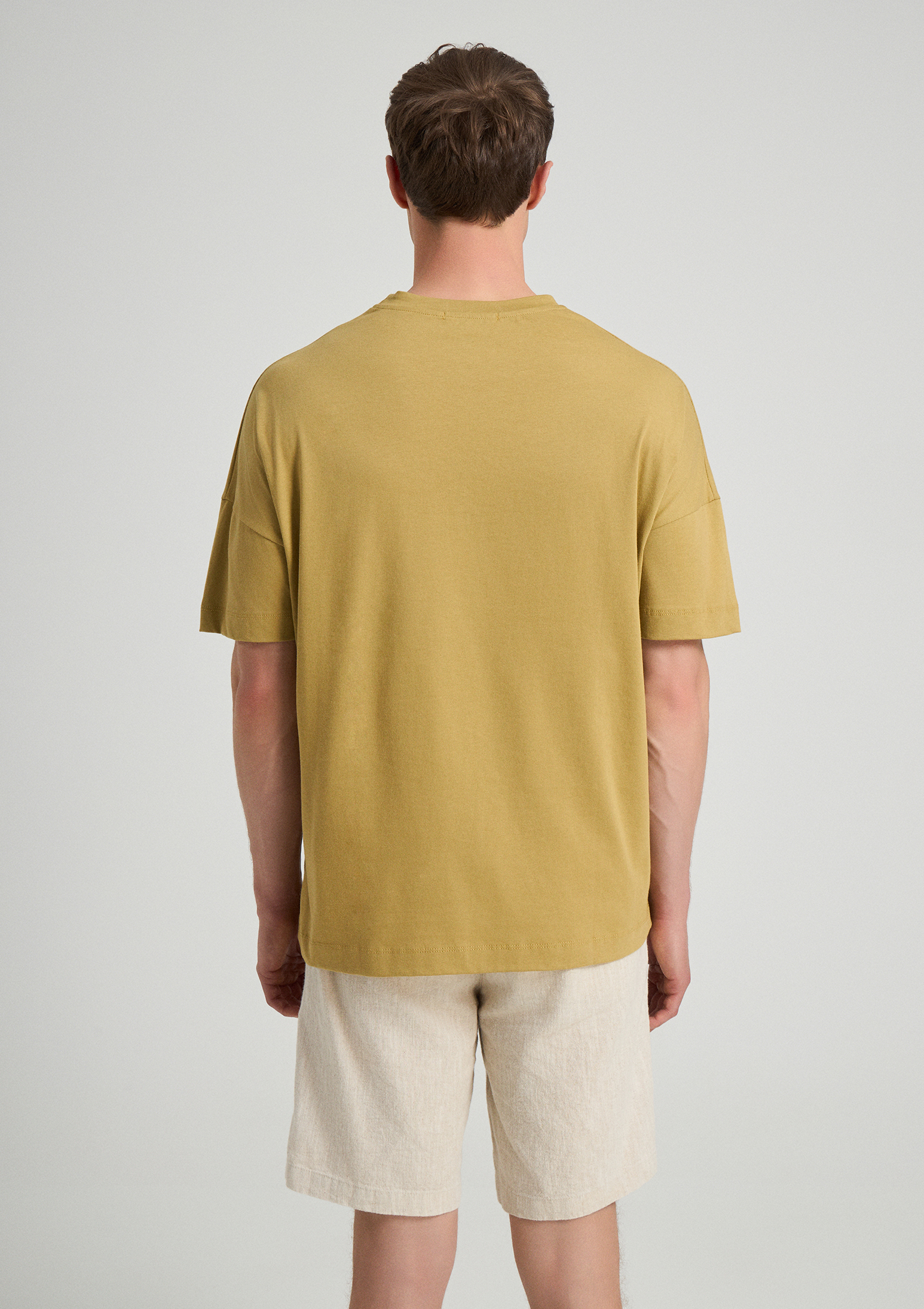 Evoto Viello Relaxed Cotton T-Shirt Forest Taupe - Sea You Soon