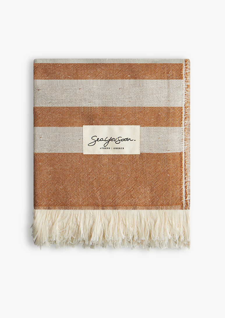 Baia-linen-beach-towel-bronze-brown (b) Baia Linen Towel - Bronze Brown - Sea You Soon