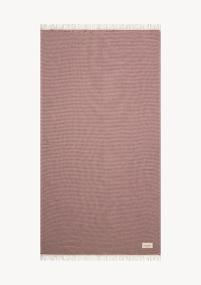 Gorgona-linen-beach-towel-burgundy (a) Gorgona Linen Towel - Burgundy - Sea You Soon