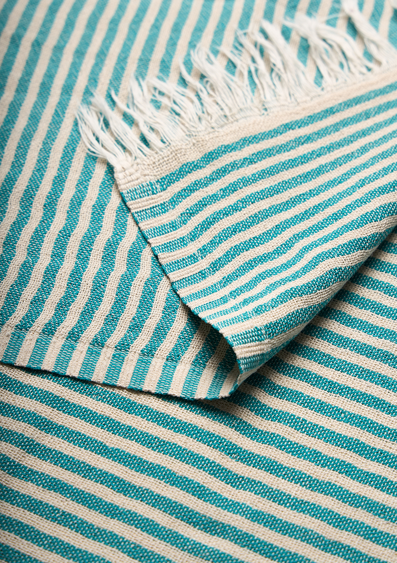 Gorgona-linen-beach-towel-teal (d) Gorgona Linen Towel - Teal - Sea You Soon