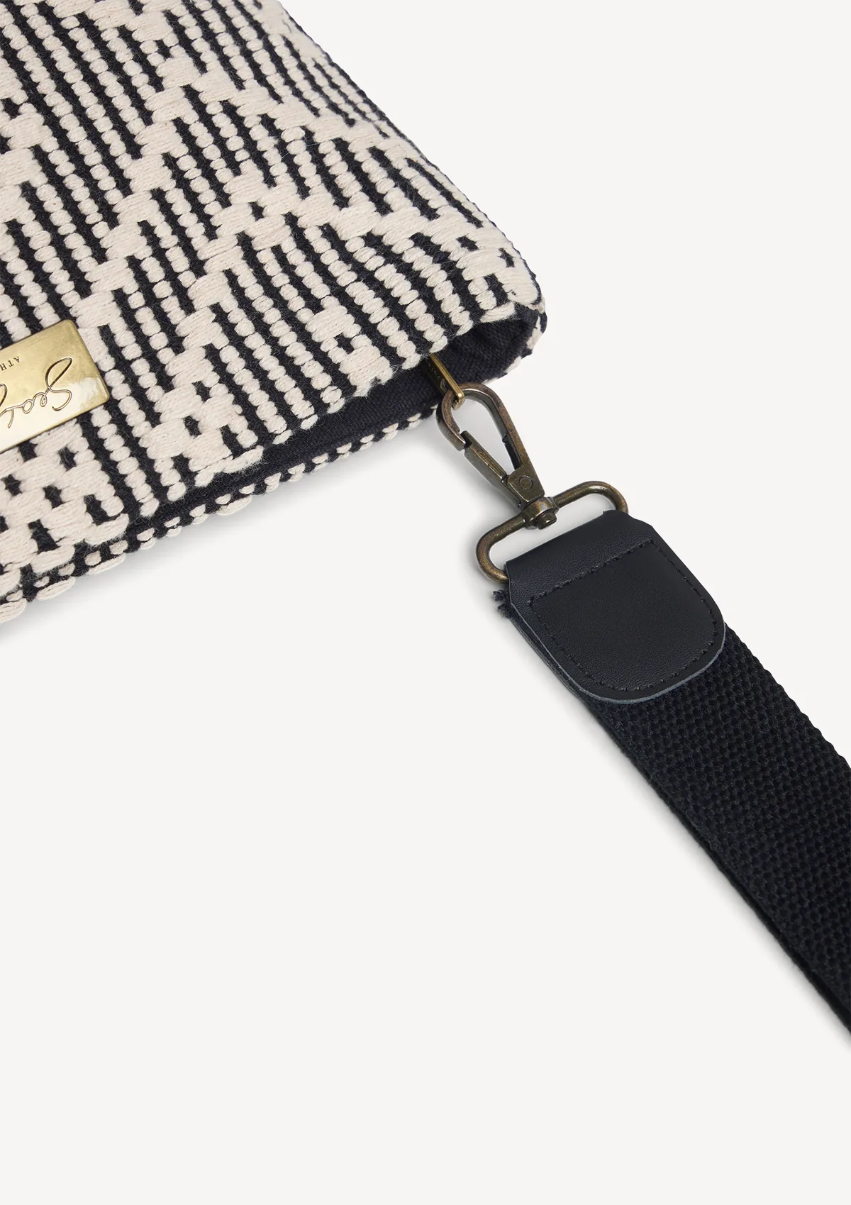 ballos-cotton-mini-clutch-black-on-model Ballos Mini Clutch - Black - Sea You Soon