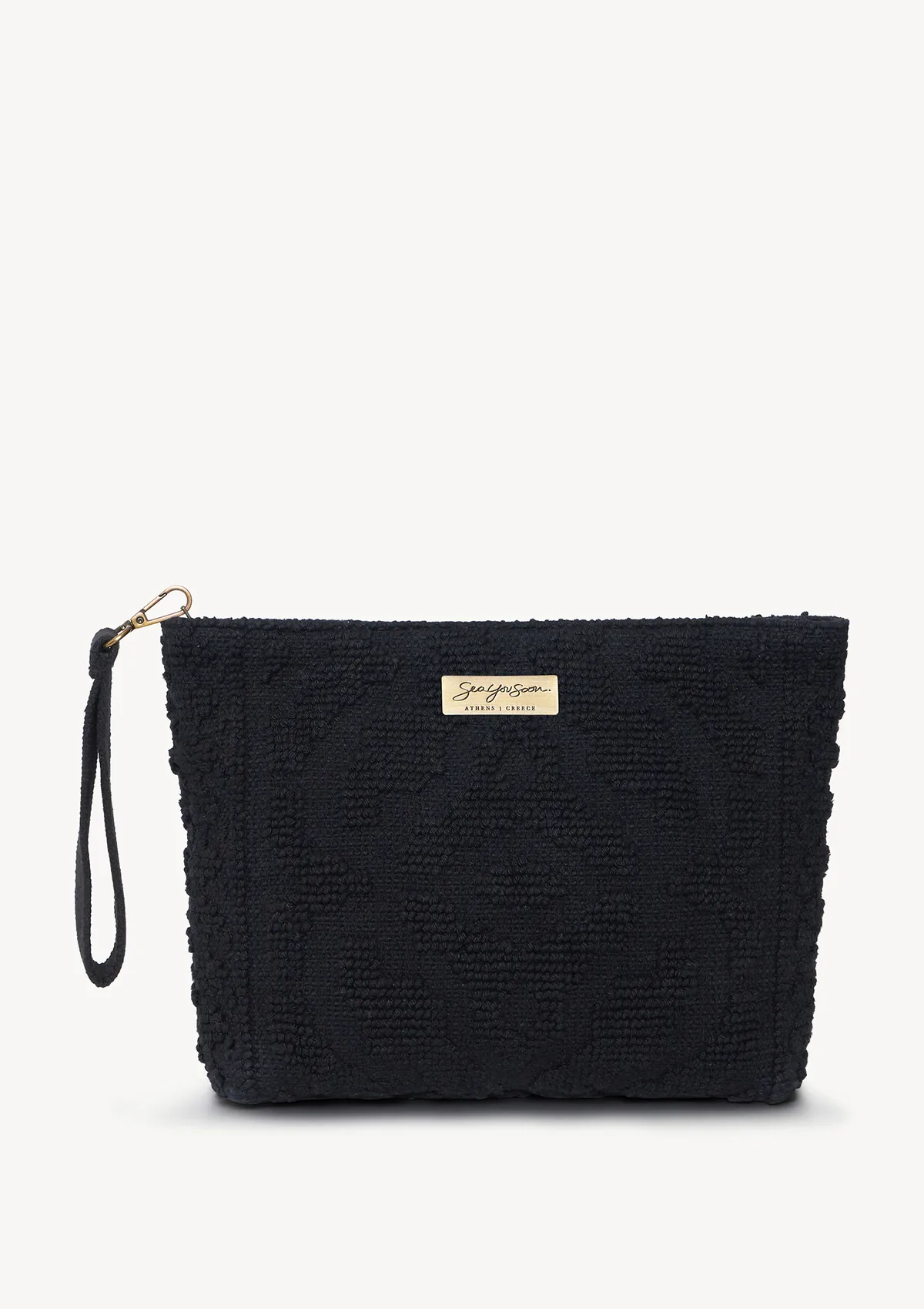 carmela-cotton-midi-clutch-black-front Carmela Midi Clutch Black - Sea You Soon