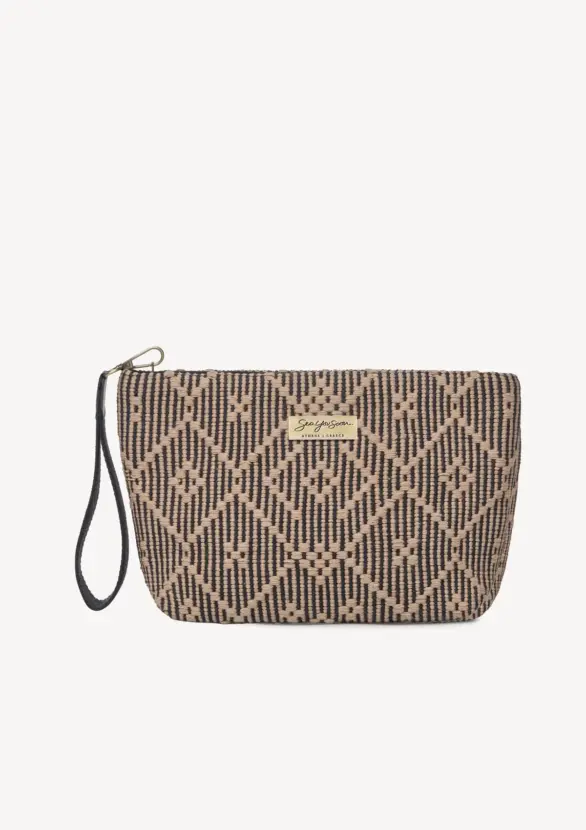 Sea You Soon Ballos Mini Clutch in black, front view showing the full silhouette
