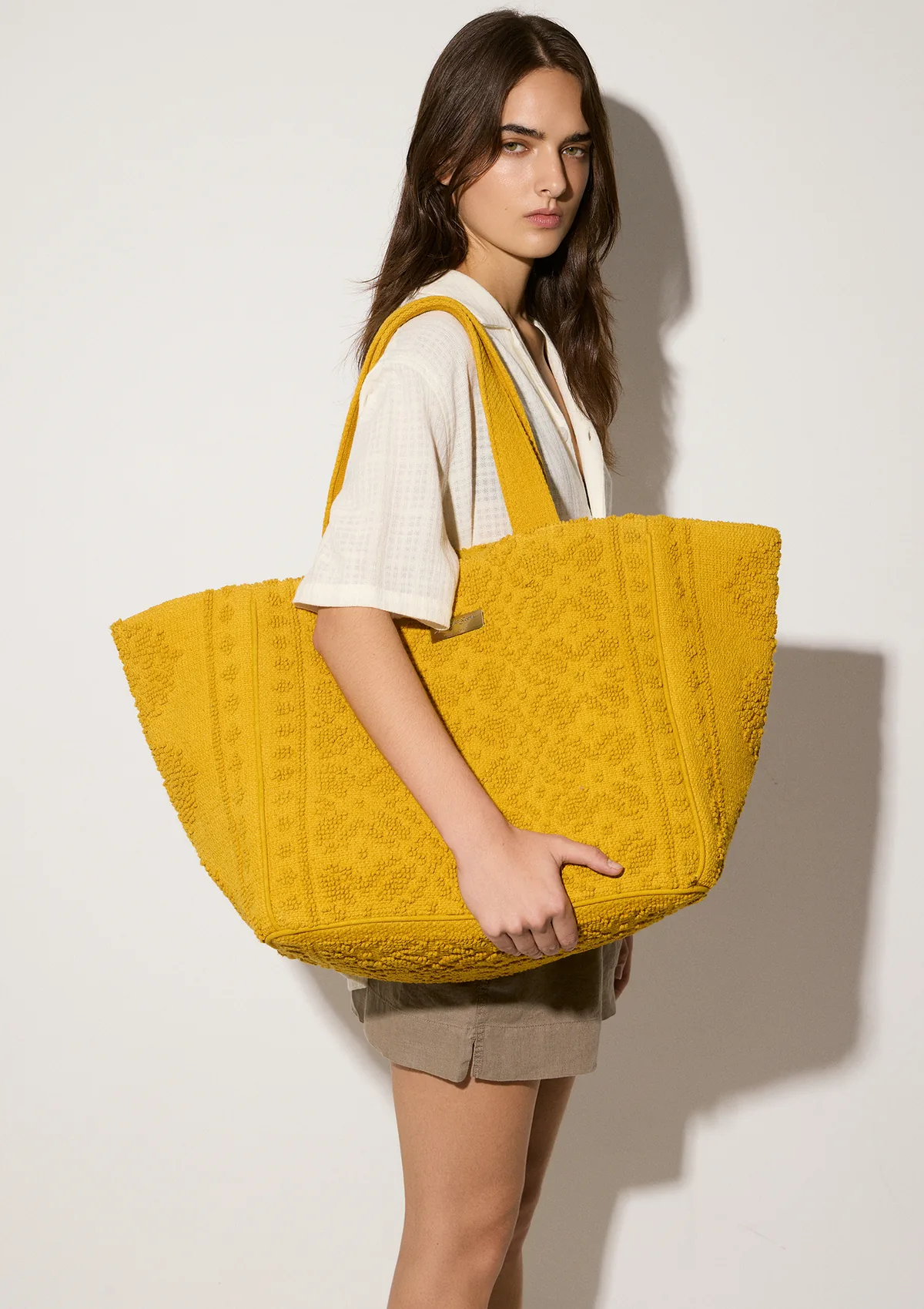 hermosa-cotton-beach-tote-mustard-lifestyle-front-alt-2 Hermosa Beach Bag Mustard - Sea You Soon