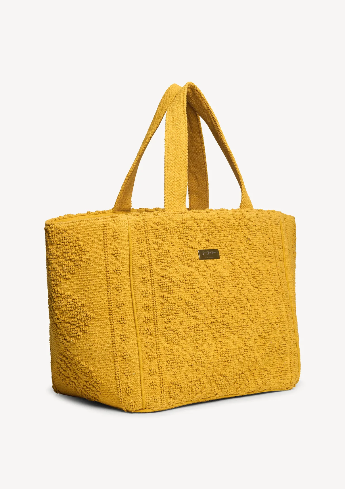 hermosa-cotton-beach-tote-mustard-lifestyle-side Hermosa Beach Bag Mustard - Sea You Soon