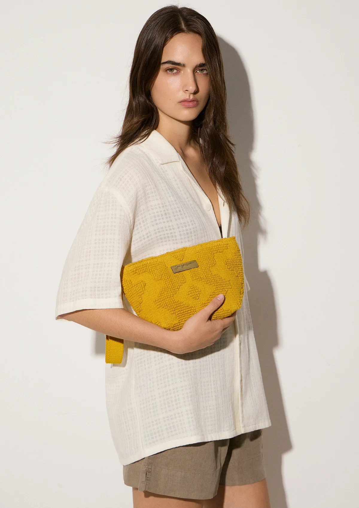 marsala-cotton-mini-clutch-mustard-lifestyle-side-alt-2 Marsala Mini Clutch Mustard - Sea You Soon