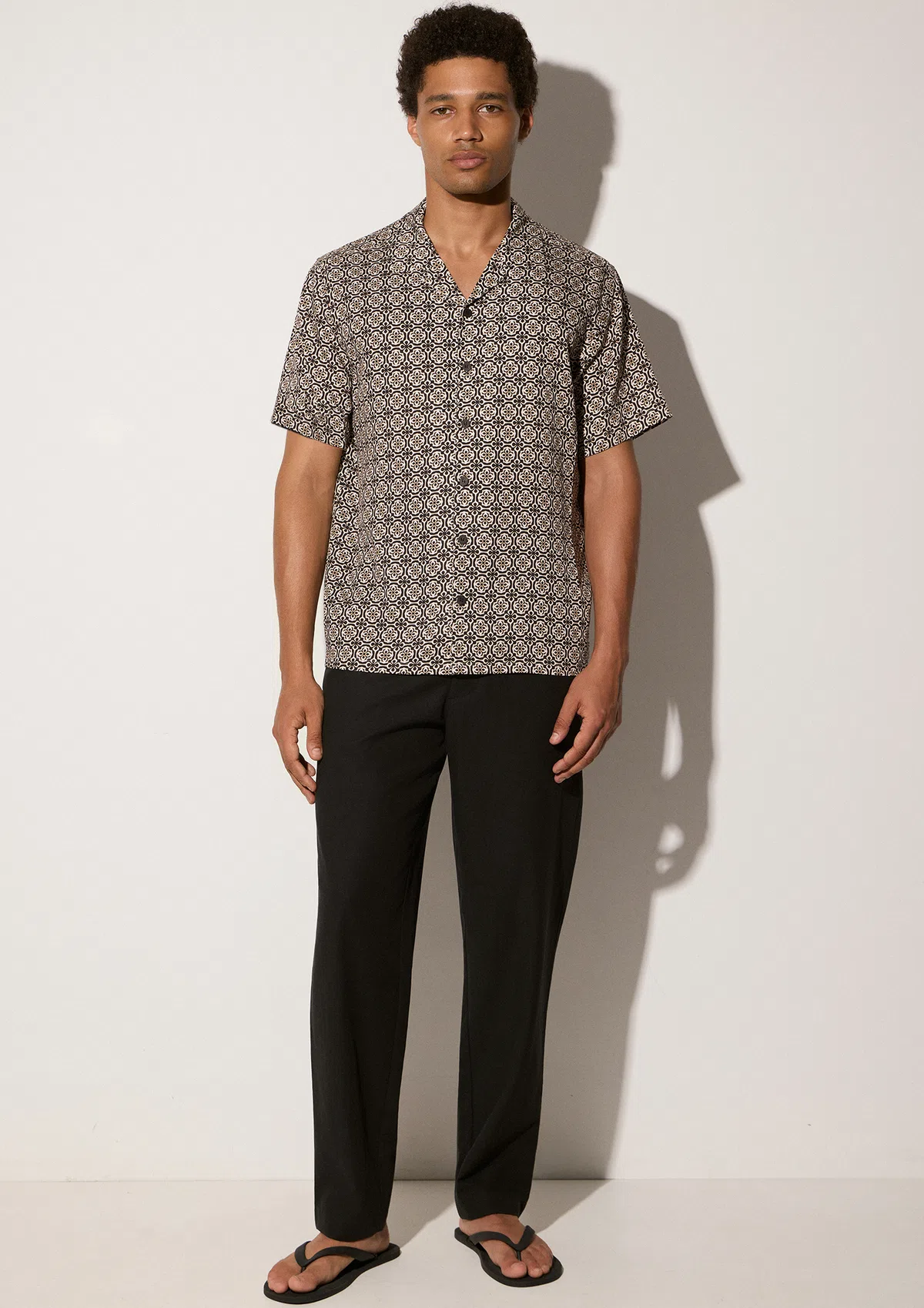 nara-polyester-swim-shorts-black-lifestyle-front-alt-2 Nara Short Sleeve Shirt - Black - Sea You Soon